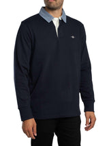 GANT Hombre Polo De Manga Larga Chambray Regular Heavy Rugger, Evening Blue, L