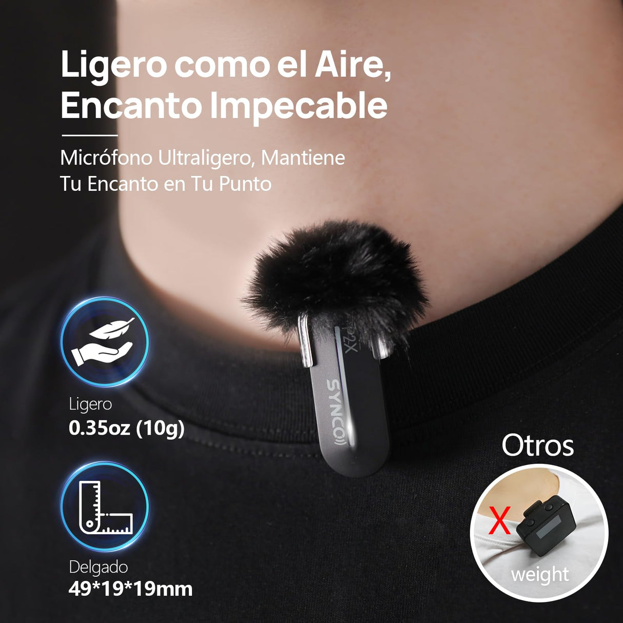 SYNCO Kit de 2 Micrófonos de Solapa Inalámbricos para iPhone 14/13/12/11/SE, P2XL Micrófonos Inalámbricos Profesionales para TikTok, Youtube, Streaming, Vlog, Micrófono-Solapa-Inalámbrico-iPhone