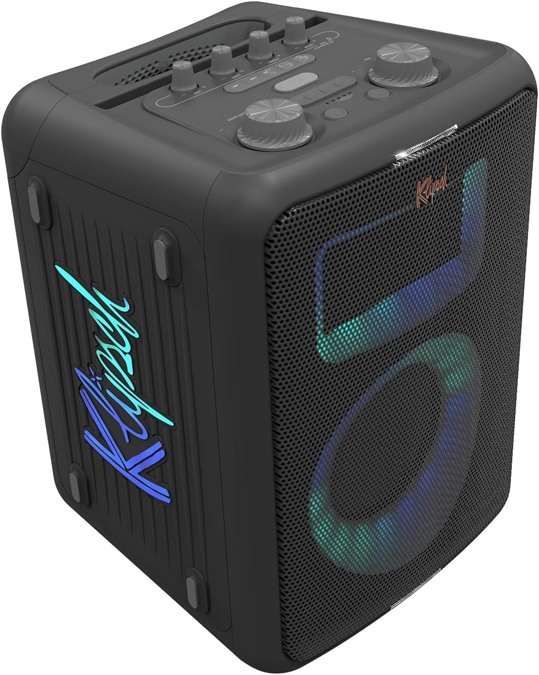 Klipsch Vegas Music City Party Speaker - Six Light Show Settings, 8 Hour Battery Life, IPX4 Rated, Pole mountable and Mic Included!
