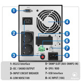 Atlantis A03-OP1002XLN Online 88% Quieter Server UPS Double Conversion Pure Sine Wave 1000VA 700W, Low Noise Fan Gelid 23,6 dBA, USB,2 Schuko + 1 IEC, 2x12V-9Ah