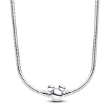 PANDORA Moments Disney 393529C00-45 Collier Maille Serpent en Argent Sterling Compatible Moments Charms, Taille : 45 cm, 45 cm, Argent Sterling, Pas de gemme