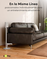goobay Soporte para Altavoces Sonos Era 100, Capacidad de Carga de 3 K, gestión de Cables, 71,5 cm de Altura, Blanco, 71983