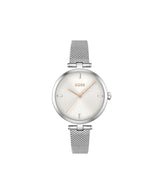BOSS Reloj Analógico de Cuarzo para Mujer Colección Majesty con Correa de Malla de Acero Inoxidable Plateada - 1502653