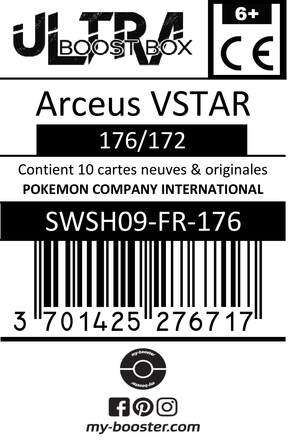 Arceus VSTAR (Arceus VASTRO) 176/172 Arcoíris Secreta - Ultraboost X Epée et Bouclier 9 - Stars Étincelantes - Box de 10 cartas Pokémon Francés