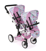 Bayer Chic 2000 - Cochecito para muñecas Linus Duo para niños de 4 a 8 años, Flores, Rosa 690-53