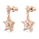 Swarovski Pendientes Stella para Mujer, Cristal Transparente en Forma de Estrella, en Baño Tono Oro Rosa, Colección Stella de Swarovski