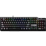 MSI Vigor GK41 Teclado Gaming Mecánico FR - Switches Kailh Red (lineales), Teclas Ergonómicas, Base Antideslizante, 6 LED de Color Fijo/10 Zonas de Iluminación, Mystic Light, USB 2.0 - Tamaño completo