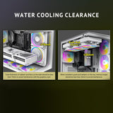 Antec C5 ARGB Blanco, Ventiladores ARGB PWM de 7 x 120 mm incluidos, hasta 10 Ventiladores simultáneamente, Puerto Tipo C 3.2 Gen 2, Paneles Frontales y Laterales de Vidrio Templado sin Costuras,