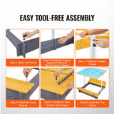 VEVOR Caja de Arena de Madera con Dosel, 145,5 x 120 x 120 cm, Arenero con Bancos Plegables y Revestimiento Inferior Caja de Arena para Niños de 3 a 12 Años para Exteriores, Patio, Playa, Parque