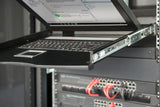 DIGITUS Consola KVM de 19" con pantalla TFT de 17" (4:3), distribución de teclado CH, conmutador KVM con 16 puertos VGA, negro