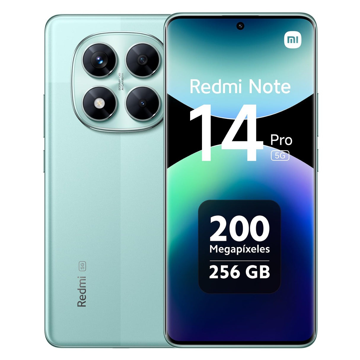 XIAOMI Redmi Note 14 Pro 5G - Smartphone de 8+256GB, Pantalla de 6.67" AMOLED FHD+ 120Hz, MediaTek Dimensity 7300-Ultra, cámara de 200MP, 5110 mAh, Cargador no Incluido, Verde (Versión ES)