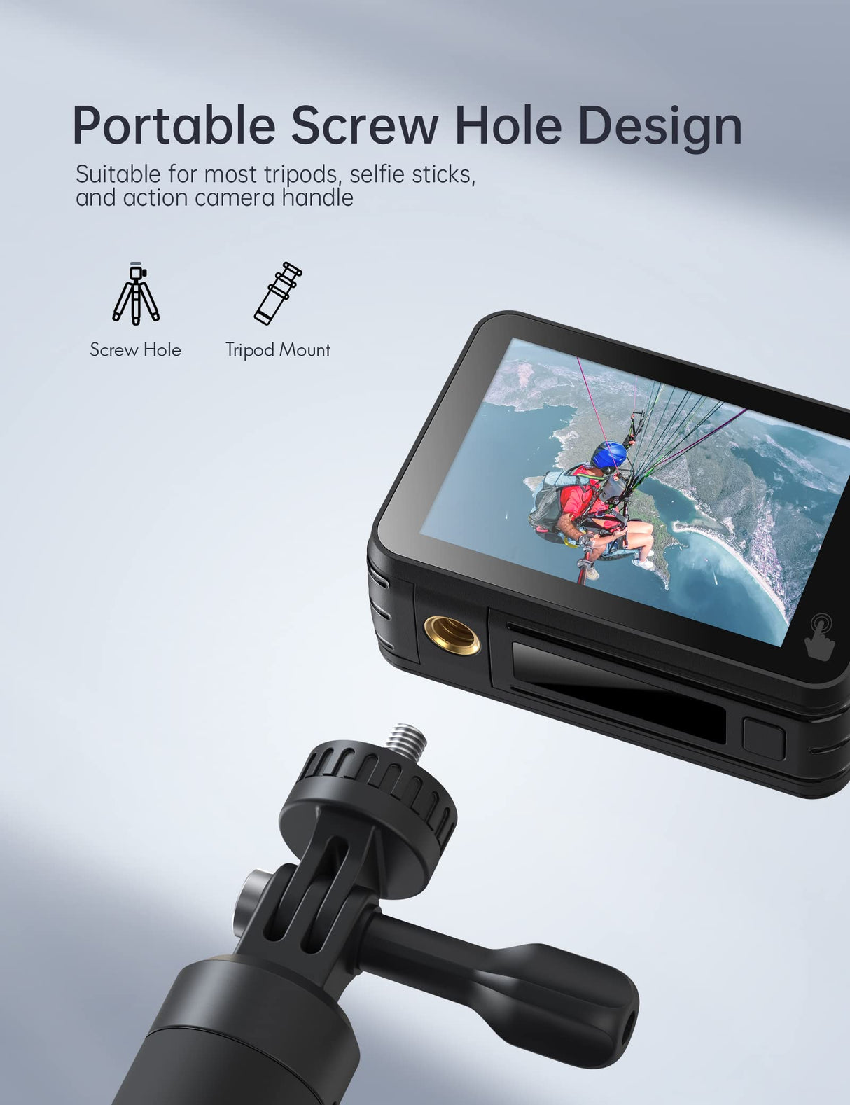 WOLFANG Cámara Deportiva GA400 4k 60FPS 24MP, 8M Barebones Cámara Deportiva con Pantalla Táctil Resistente al Agua 40m Cámara Subacuática WiFi PCcam Videocámara EIS Shakeproof Cámara de Casco