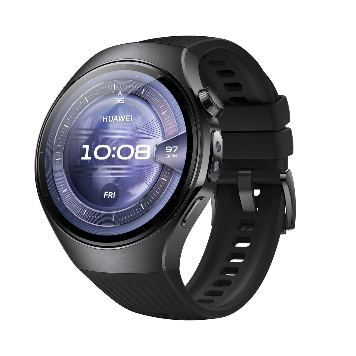 HUAWEI Watch 5, 46mm Smartwatches, Multi-Sensor Revolucionario X-Tap, SpO2 con la Yema del Dedo, Health Glance, Pago NFC, ECG, HRV, eSIM, Android & iOS, Negro