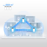 TP-Link Deco XE75 (3-Pack), WiFi AI Mesh AXE5400, WiFi 6E,Banda 6GHz, Ancho Canal de 160MHz,Cobertura WiFi de 668 m2, 3 Puerto Gigabit Instalación hasta 200 Dispositivos