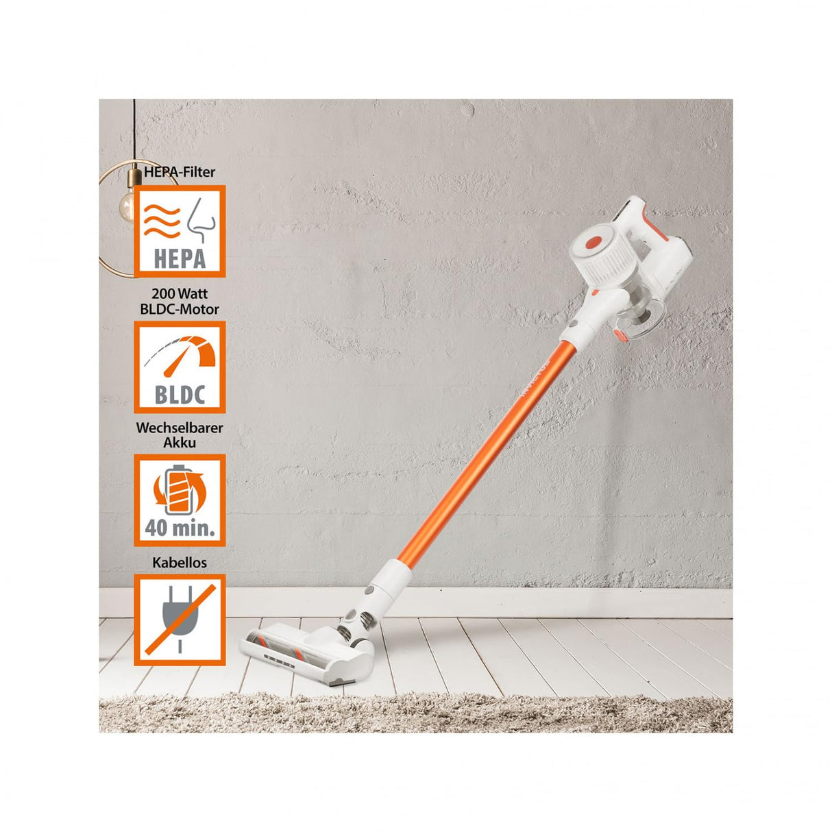 Genius A06182 Aspirador inalámbrico, Naranja