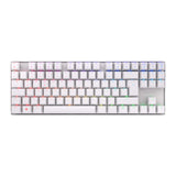 CHERRY MX 8.2 TKL Wireless, Teclado Gaming Inalámbrico sin Bloque Numérico, Disposición Alemania (QWERTZ), Bluetooth, 2,4 GHz & Cable, Switches MX2A RED, Blanco