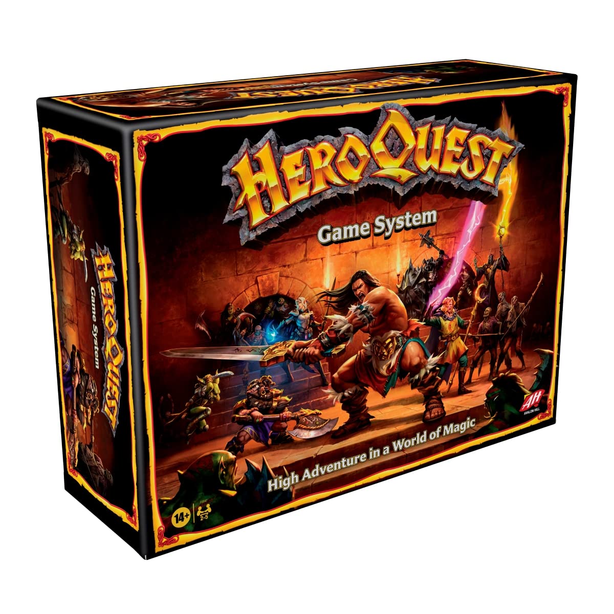 Hasbro Gaming Avalon Hill HeroQuest Game System, Fantasy Miniature Dungeon Crawler Juego de aventura de mesa, de 14 años y más de 2 a 5 jugadores