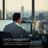 EPOS Adapt E1 Auriculares Inalámbricos Negro – ANC Híbrido, Bluetooth Multi-Point, Certificado Microsoft Teams & iPhone, 50H Batería, Carga Inalámbrica, USB-C, IPX5 Resistente al Agua