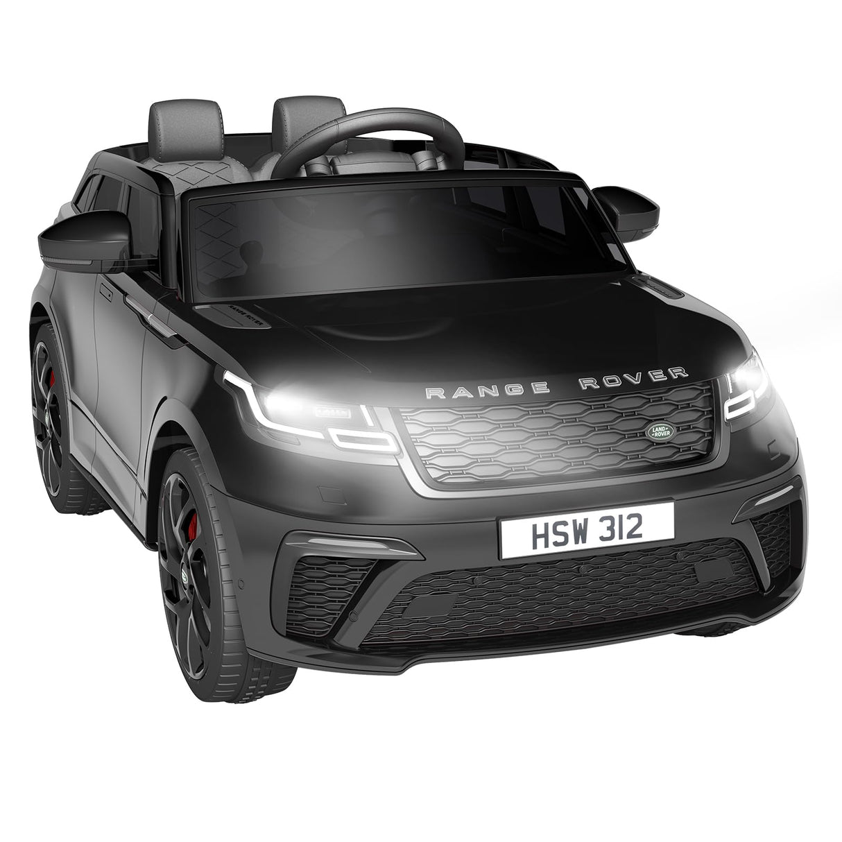 Coche eléctrico para niños, Land Rover con Licencia, 12 V, con Mando a Distancia, música, educación temprana, USB, TF, Mp3, Coche eléctrico para niños a Partir de 3 años (Negro)