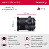 Samyang MF 24mm F3.5 T/S para Sony E - Tilt Shift lente gran angular APS-C y formato completo, enfoque manual, distancia focal fija para cámara Sony con montura E, para Sony A9 A7 A1 Alpha 6000 series