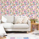 Ambiance - Adhesivo decorativo para papel pintado (300 x 60 cm), diseño de flores y gorriones