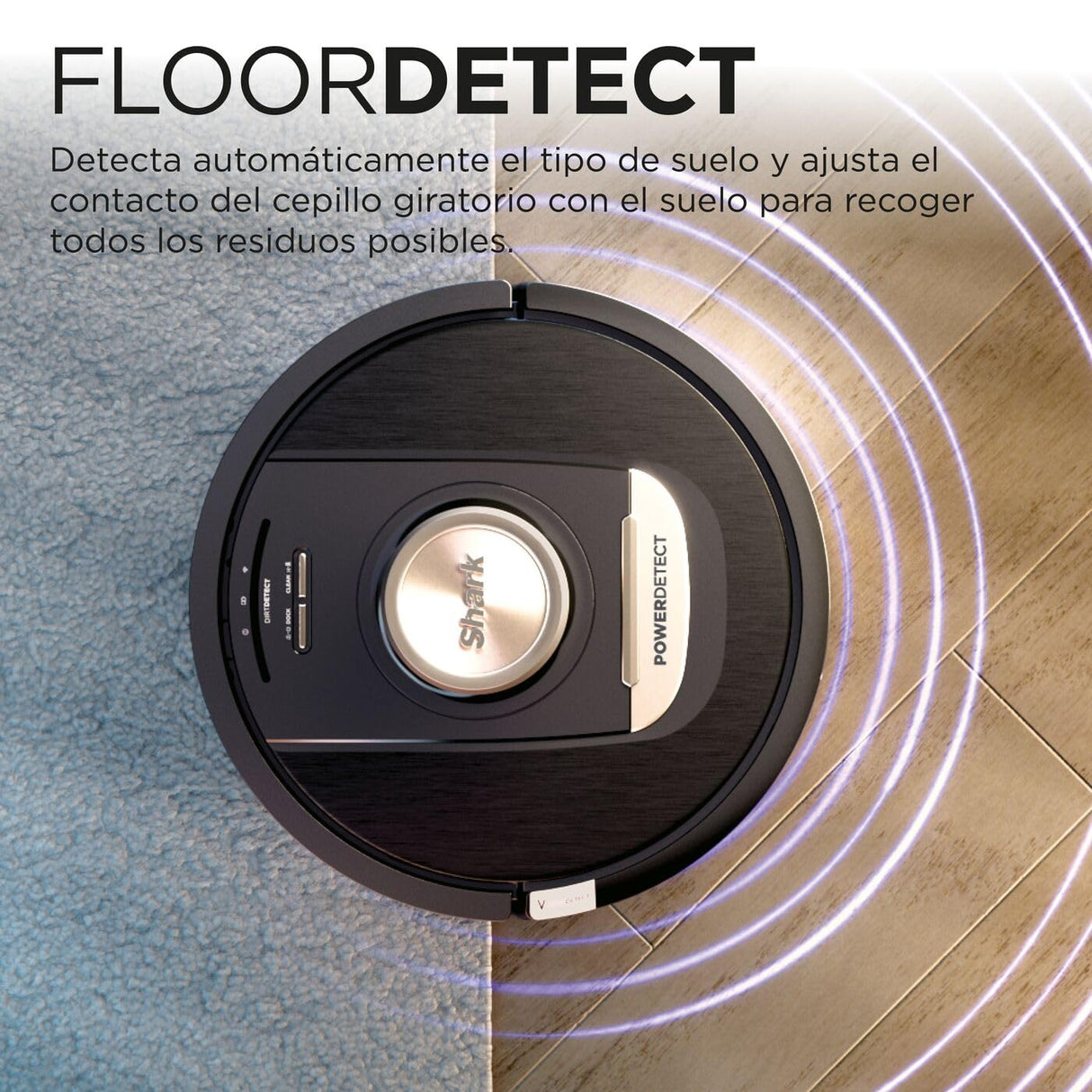Shark PowerDetect Robot Aspirador, Vaciado automático, navegación 3D y LiDAR, Base antialérgenos, tecnología NeverStuck, para alfombras, Suelos y Pelo de Mascotas, WiFi/App, Negro, RV2820VEEU