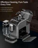 ZACHVO Cafetera Superautomática con Sistema de Leche–20 Bares, 7 Bebidas, 15 Niveles de Molido, Depósito de Agua de 1,5L, Doble Caldera, Control PID, Limpieza Automática,Pantalla Táctil，Café con Leche