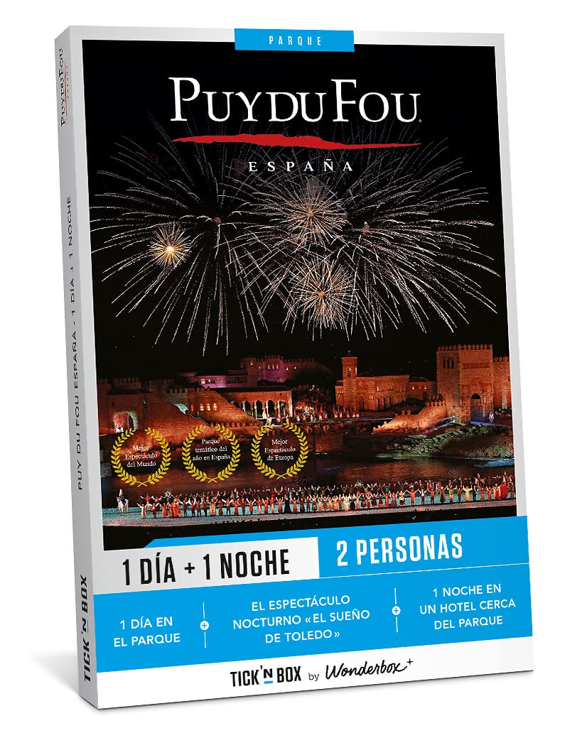 WONDERBOX Connect- Caja Regalo - PUY du FOU España - Entrada de 1 Día para 2 Personas y Estancia de 1 Noche - Ven y viaja a través de la Historia - Regalos Originales para Mujer - Válido por 2 años
