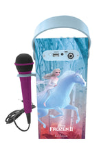LEXIBOOK, Frozen, Altavoz Luminoso Bluetooth portátil con micrófono, Efectos de luz, Karaoke, inalámbrico, USB, Tarjeta SD, batería Recargable, Azul/Morado, BTP180FZZ