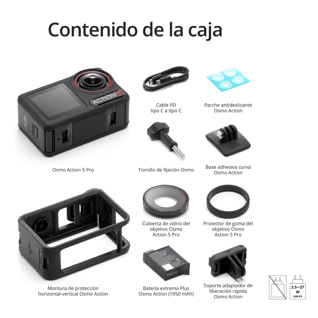 DJI Pack Estándar Osmo Action 5 Pro, cámara Sumergible, Sensor 1/1.3", vídeo 4K/120 fps, Seguimiento de Objetivos, estabilización, 2 Pantallas táctiles OLED, cámara de acción 4K para Deportes y Vlogs