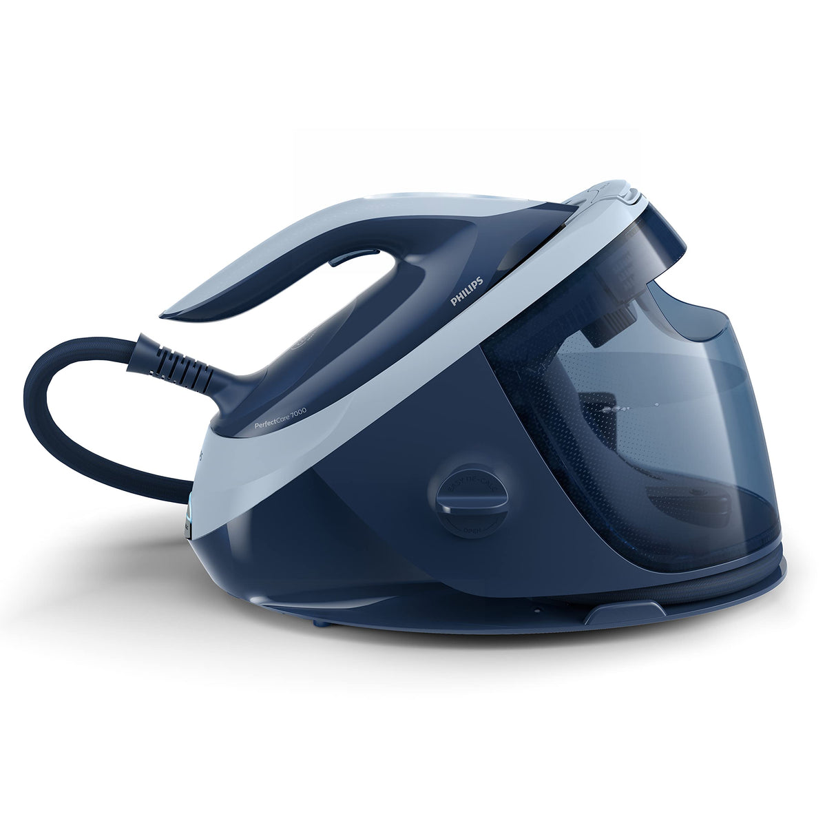 Philips PerfectCare Serie 7000 Generador de Vapor - 2100 W, Salida de Vapor de 600 g, 8,0 Bares de Presión, Tecnología OptimalTEMP, Depósito de 1,8 l, Azúl Marino/Azúl oscuro (PSG7030/20)