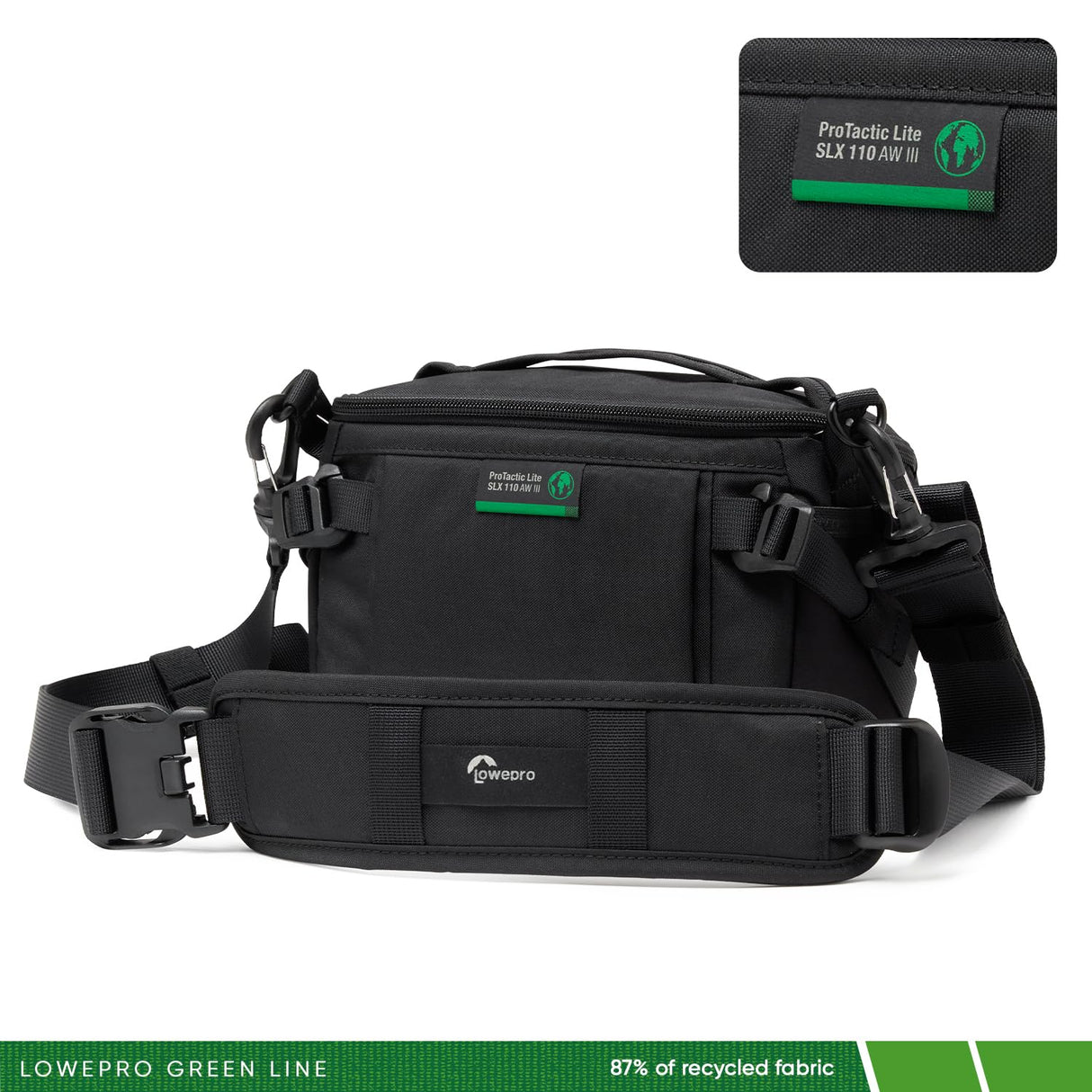 Lowepro ProTactic Lite SLX 110 AW III Bolsa Bandolera para Cámara, Cámara Profesional, Cubierta para Lluvia, Mochila Cruzada Ligera, para Fotógrafo, Videógrafo, Volumen 4L, para DSLR/Sin Espejo
