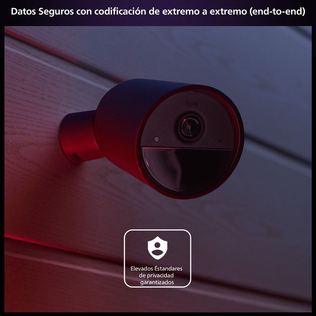 Philips Hue Secure Cámara de Video Vigilancia Inteligente para Exteriores o Interiores, Inalámbrica, Full HD Video, Fácil de Instalar, Control de Vigilancia y Luz con Solo una App, Negro
