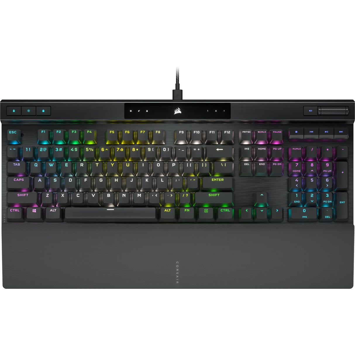 Corsair K70 Pro RGB Teclado óptico mecánico con Cable - Interruptor Lineal OPX - Teclas PBT de Doble Disparo - Compatible con iCUE - QWERTZ DE - PC, Xbox - Negro