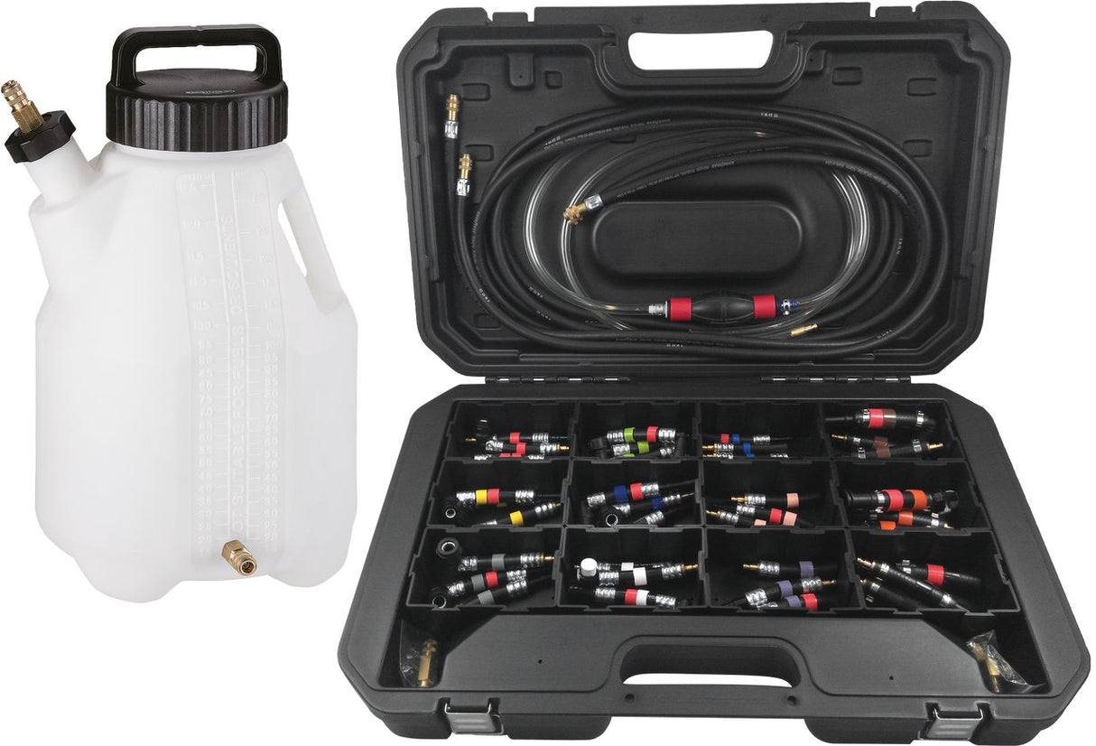 KS Tools 150.1860 Juego de comprobación y limpieza de sistemas de combustible, 43 pzs