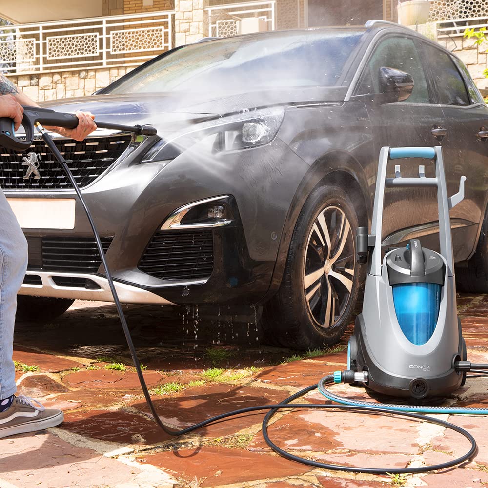 Cecotec Hidroaspirador Conga Triton 4000 UltraClean. 1500 W, 4 en 1: Función Hidrolimpiadora, Aspirador de Sólidos y Líquidos y Sopladora, 120 Bar, Poder Succión 15 kPa, Negro, Azul, Gris.