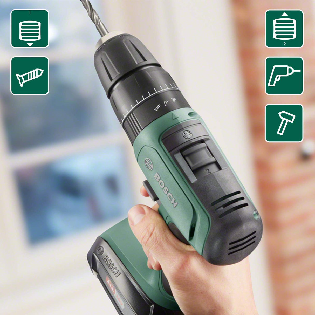 Bosch UniversalImpact 18 - Taladro, 2 Baterías, Sistema de 18 V, en Maletín