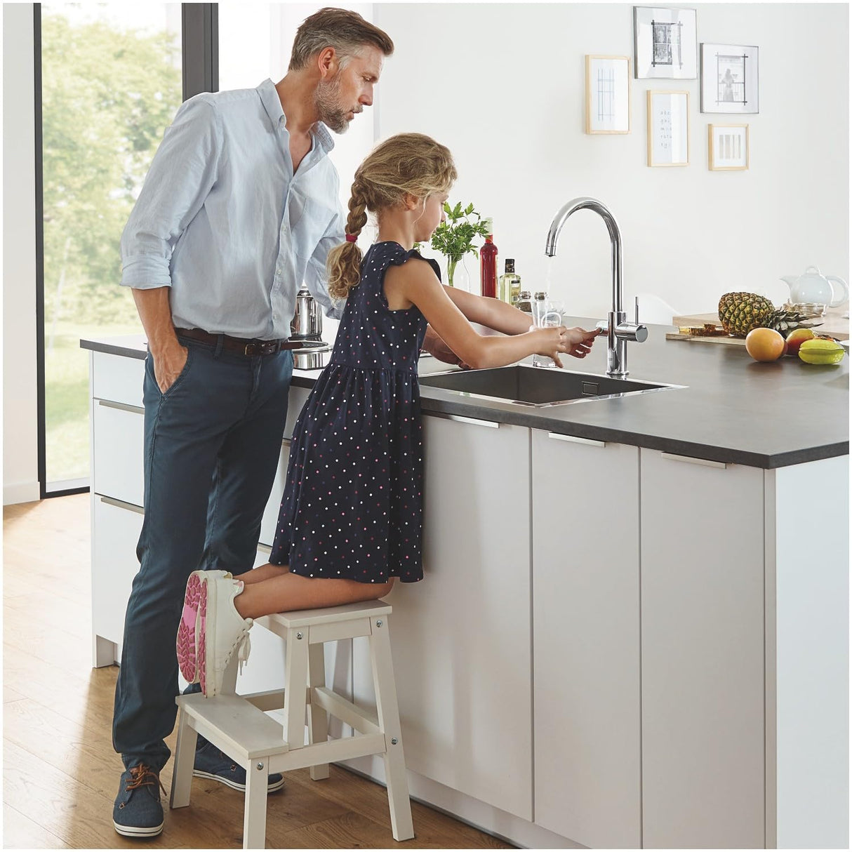 Grohe Blue Home Starter Kit - grifo de cocina con filtro de agua, caño en C (‎31455001)