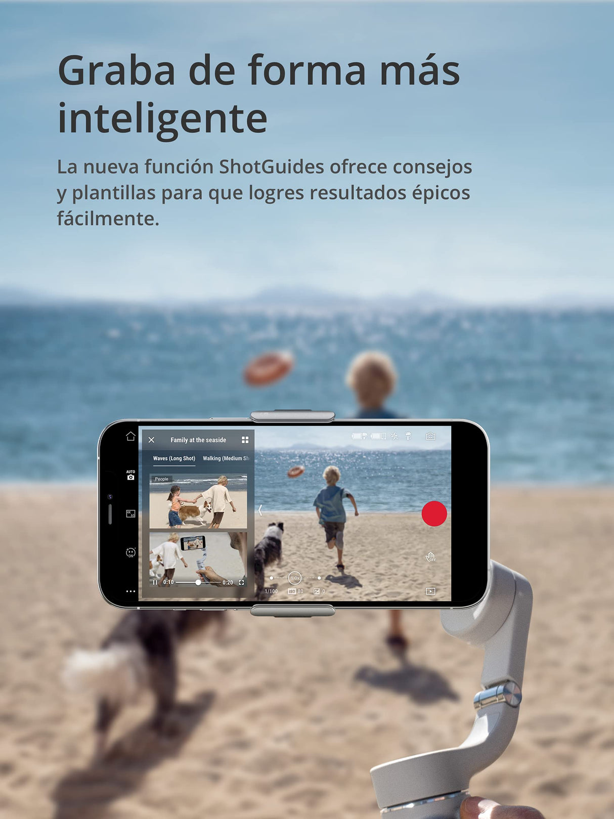 DJI Estabilizador de cardán para teléfonos inteligentes OM 5, de 3 ejes, barra de extensión integrada, portátil y plegable, para Android y iPhone con guías de disparo, gris