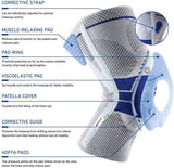 BAUERFEIND Vendaje de Rodilla, GenuTrain P 3,Negro,Derecho, Talla 2