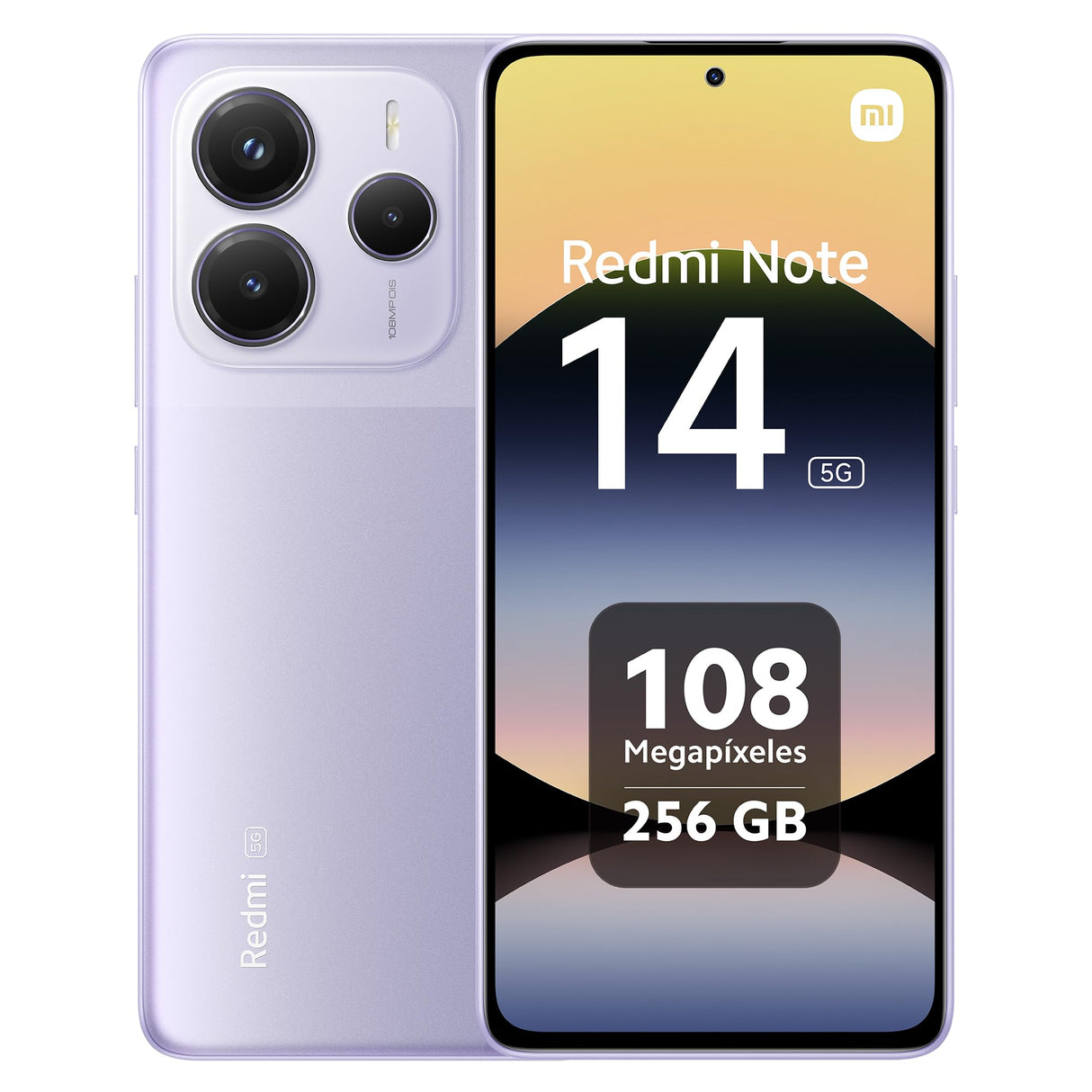 XIAOMI Redmi Note 14 5G - Smartphone de 8+256GB, Pantalla de 6.67" AMOLED FHD+ 120Hz, MediaTek Dimensity 7025-Ultra, cámara de 108MP, 5110 mAh, Cargador no Incluido, Morado (Versión ES)