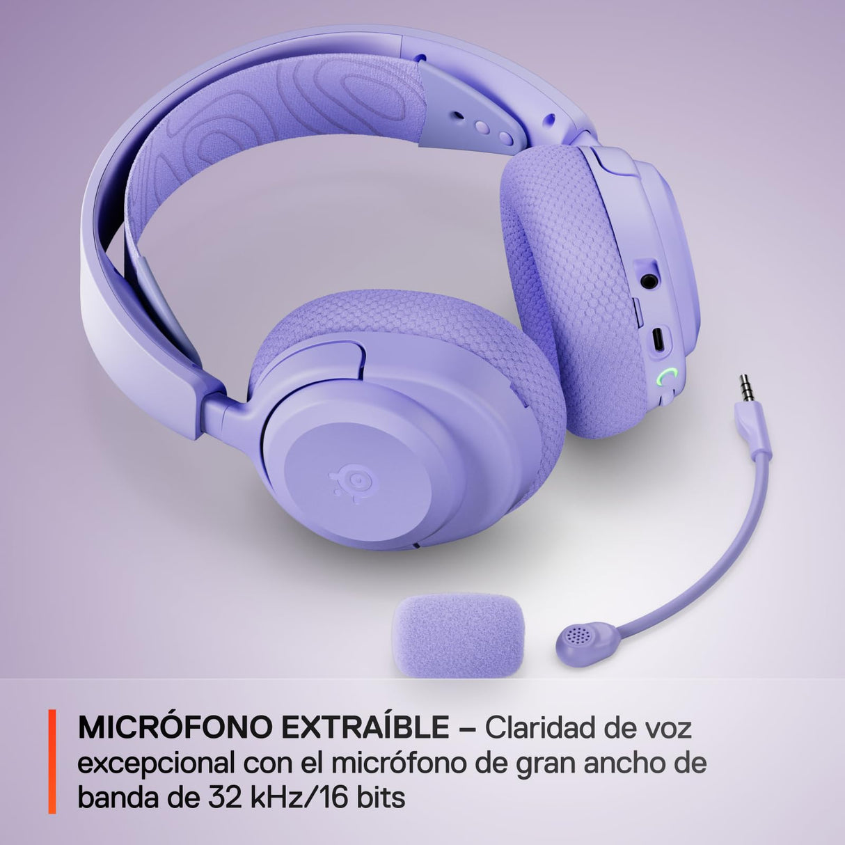 SteelSeries Arctis Nova 3X Wireless Auriculares Gaming multiplataforma - App - Batería 40h - Controladores magnéticos de neodimio - 2,4 GHz/Bluetooth - Micro extraíble - Xbox,PS5,PC, Switch -Lavanda