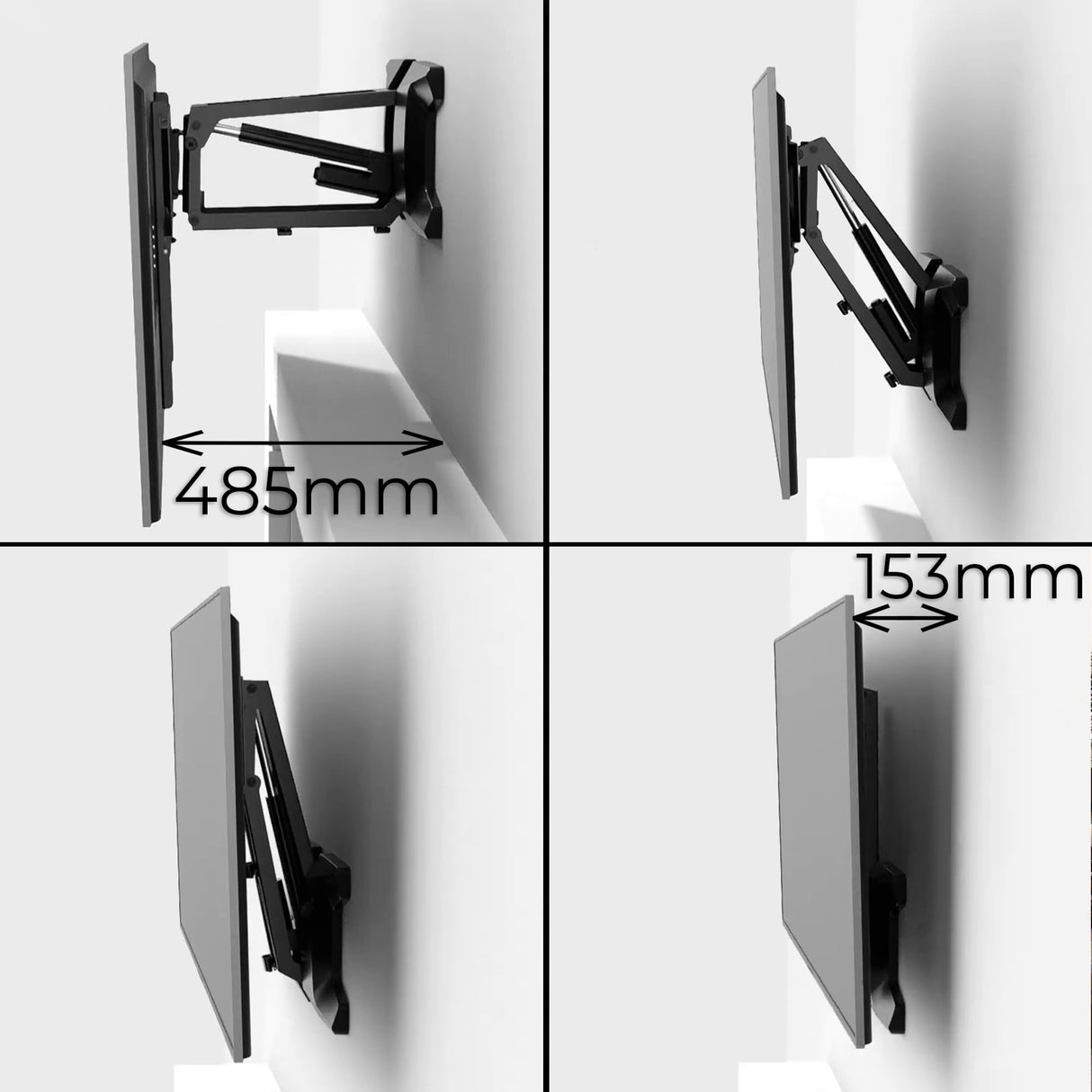 Maclean Soporte de Pared Eléctrico para TV de 37-70" | Altura Ajustable con Mando a Distancia | para Montaje sobre la Chimenea | Máx. VESA 600x400 | hasta 35 kg | MC-891