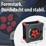 Brennenstuhl Carrete de cable profesional KA 3100 5 IP44 (cable H07RN-F 3G1,5 de 33 m en negro, 5 tomas de seguridad, uso en obra y exterior permanente, fabricado en Alemania)