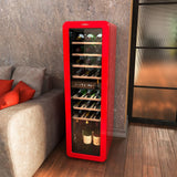 Cecotec Vinoteca 30 Botellas Retro Bolero Grandsommelier Origin Duo 30 Hit Beige. Acabado En Negro Con 2 Zonas De Temp. (5-12ºC, 12-20ºC), Control Led, NoFrost, Estantes Madera, Luz Interior