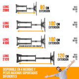 Nanook 2080 Soporte de Pared de Brazo Largo para televisores de 32 a 75 Pulgadas, Extensión Extra Larga de hasta 80 cm, Soporte de TV Que Permite Movimiento Completo, Soporta un Peso de hasta 60 kg