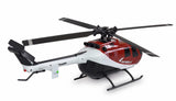 Amewi AFX-105 X Helicóptero 4 Canales 6G RTF Rojo, Blanco y Negro RC Control Remoto