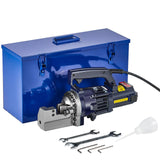 VEVOR Cortadora de Varillas de Refuerzo Hidráulica Eléctrica, 1000 W, hasta 4-20 mm en 3 Segundos, Acero de Alta Potencia con Caja de Herramientas y Lata de Aceite, Negra y Azul, 410 x 115 x 220 mm