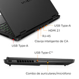 HP OMEN 16-am0061ns, Ordenador portátil Gaming 16" 2.5K WQXGA (Intel Core Ultra 7 255H, 32GB RAM, 1TB SSD, NVIDIA GeForce RTX 5060 8GB, FreeDOS) - Negro - Teclado QWERTY Español