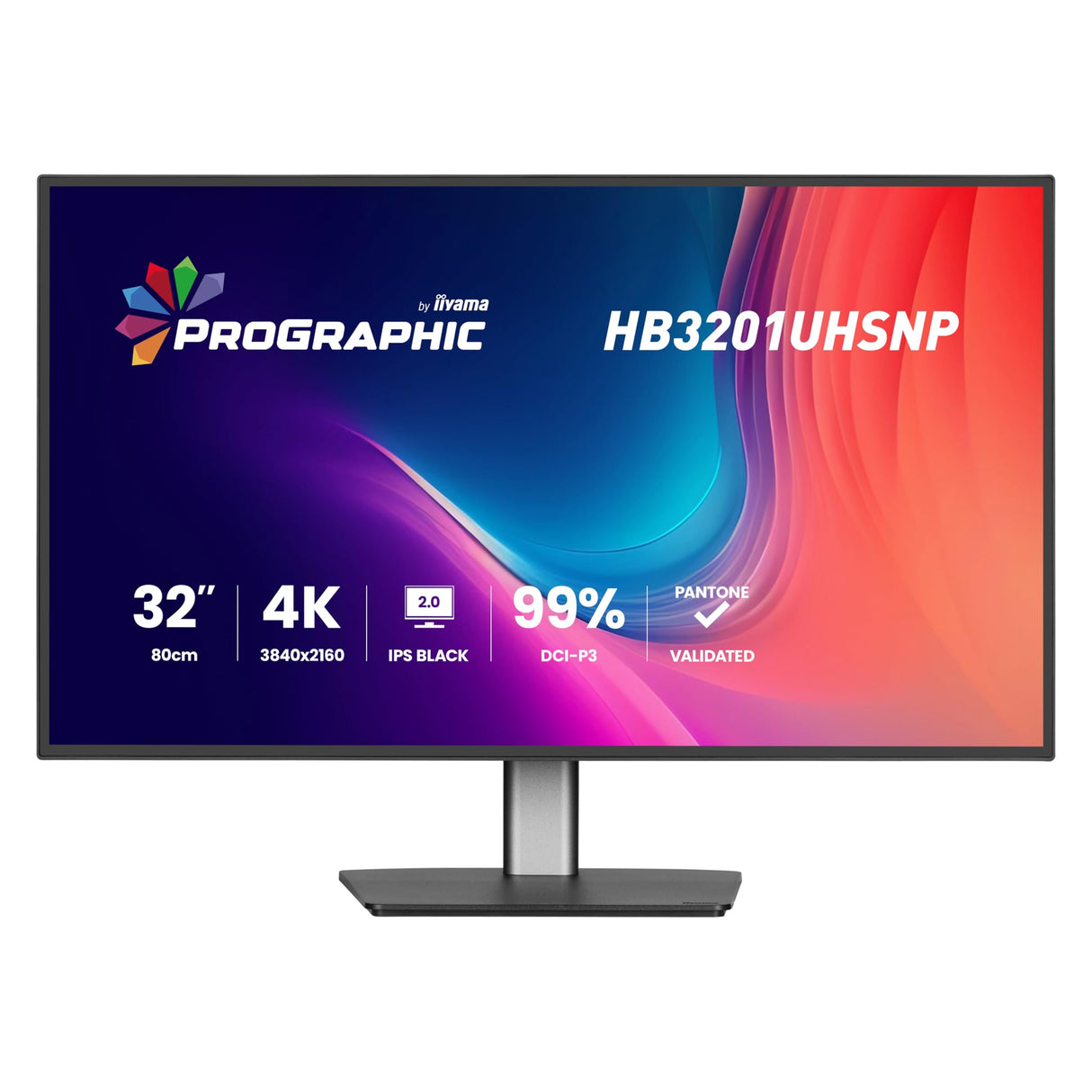 iiyama ProGraphic HB3201UHSNP-B1 32 IPS (DCI-P3 99%, sRGB 100%, validado por Pantone), UHD 3840 x 2160, 4 ms, 1 HDMI, 1 DP, 1 USB Tipo C 96 W PD, Salida DP